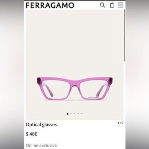 Salvatore Ferragamo Women’s Pink Square Acetate Glasses